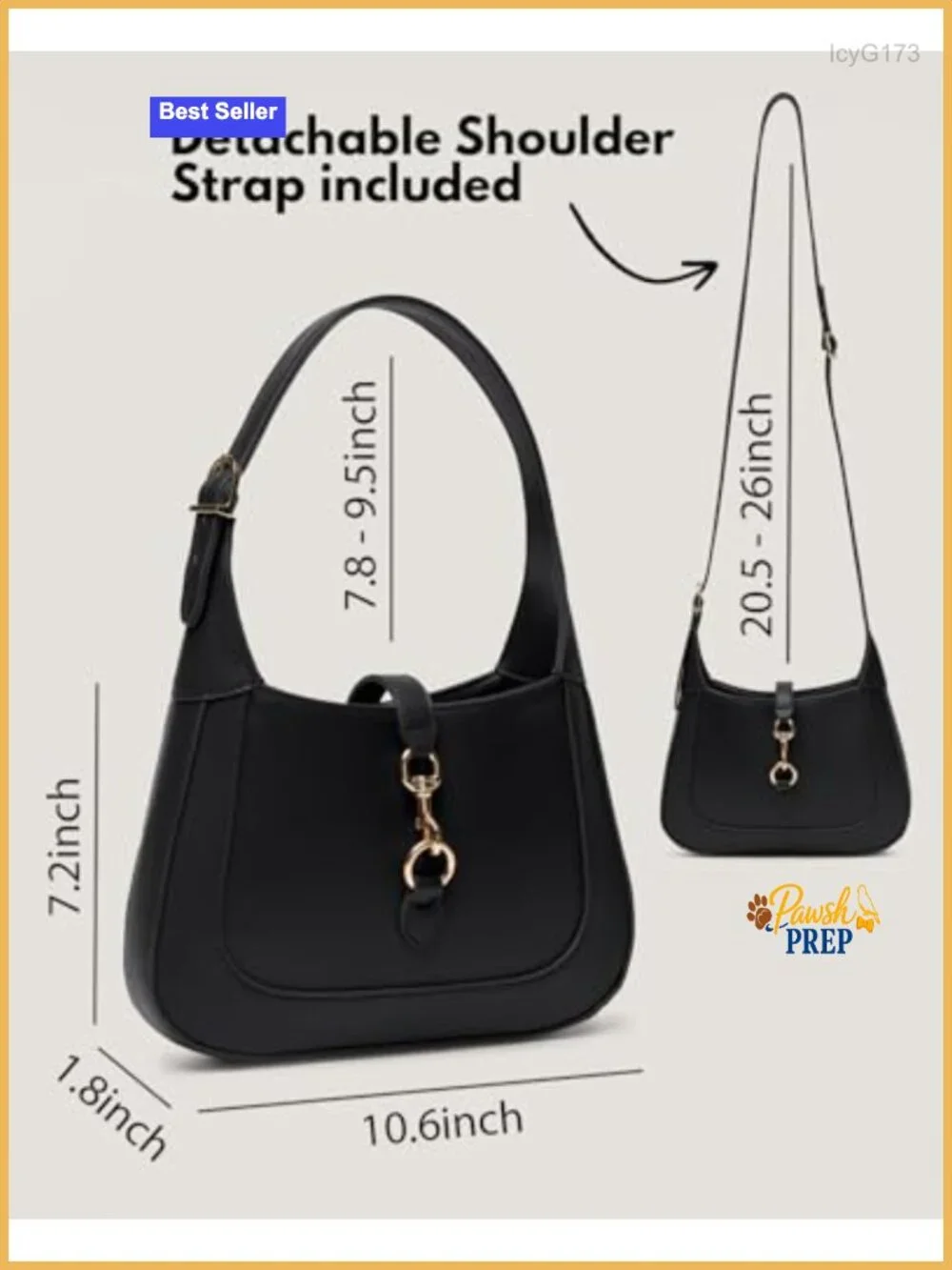 Vegan Leather Hobo Shoulder Bag 2in1 Crossbody Adjustable Strap